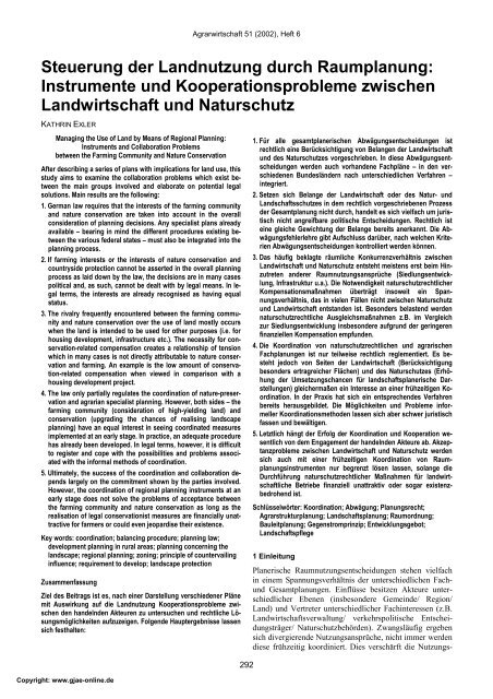 Steuerung der Landnutzung durch Raumplanung ... - AgEcon Search