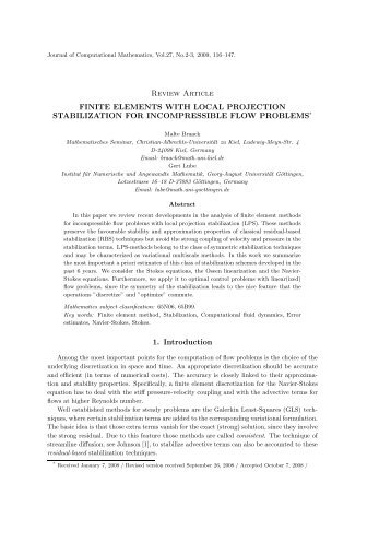 Finite Elements with Local Projection Stabilization for ...