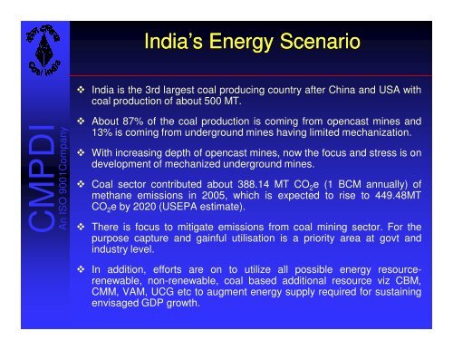 Development of CBM in India: An Overview - Global Methane Initiative
