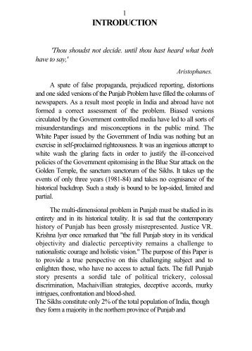 Truth About Punjab- SGPC White Paper - Global Sikh Studies