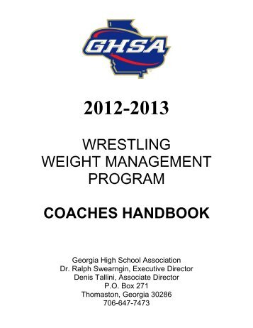 2012-2013 Wrestling Weight Management Program - Georgia High ...