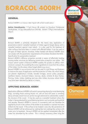 Boracol 400RH Brochure as pdf - Osmose Australia