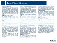 General Terms of Business (cont.) - ISM Global Dynamics