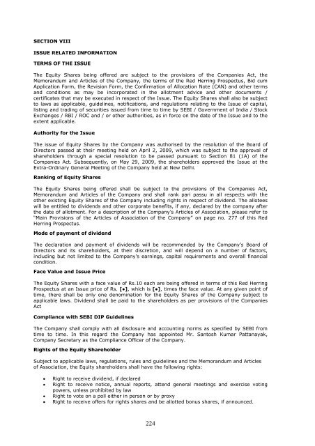 RED HERRING PROSPECTUS Dated August 24 ... - Globus Spirits