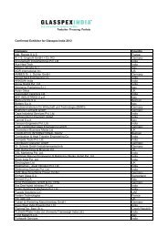 GLASSPEX 2013, preliminary exhibitor list - GLASSPEX INDIA