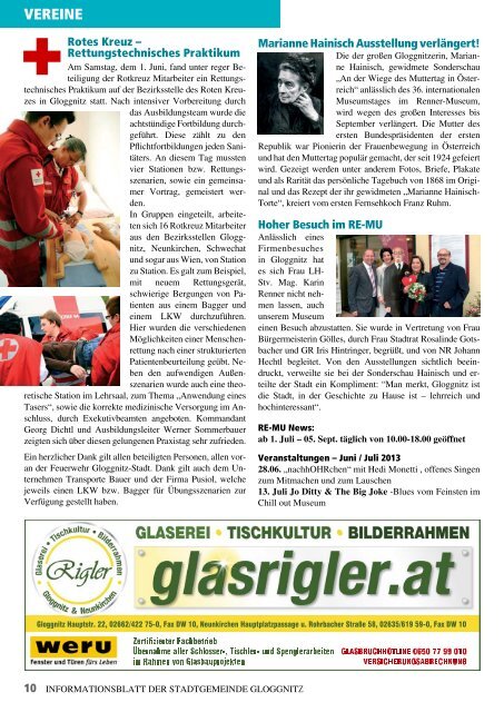 Informationsblatt 2/2013 - Stadtgemeinde Gloggnitz