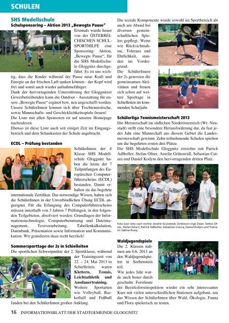 Informationsblatt 2/2013 - Stadtgemeinde Gloggnitz
