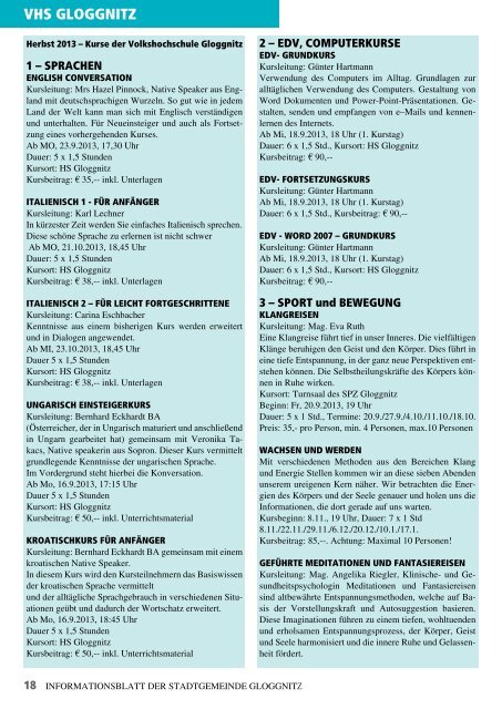 Informationsblatt 2/2013 - Stadtgemeinde Gloggnitz