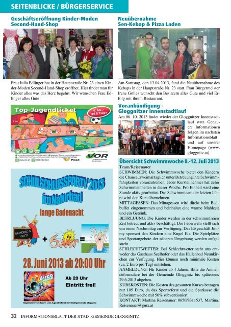 Informationsblatt 2/2013 - Stadtgemeinde Gloggnitz