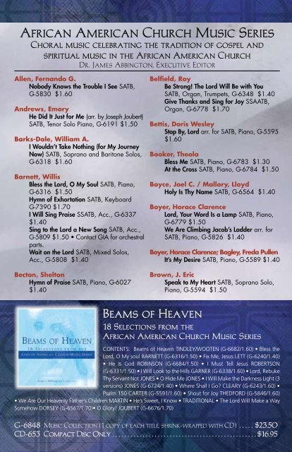 african american music & worship resources - GIA Publications