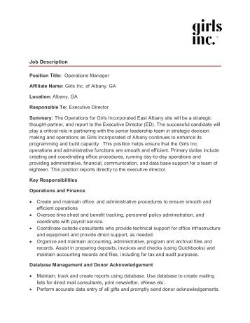 director of operations job description sample