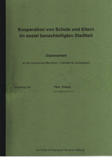 Kooperation von Schule und Eltern im sozial benachteiligten Stadtteil