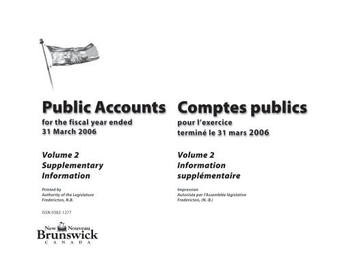 Information supplémentaire - Gouvernement du Nouveau-Brunswick