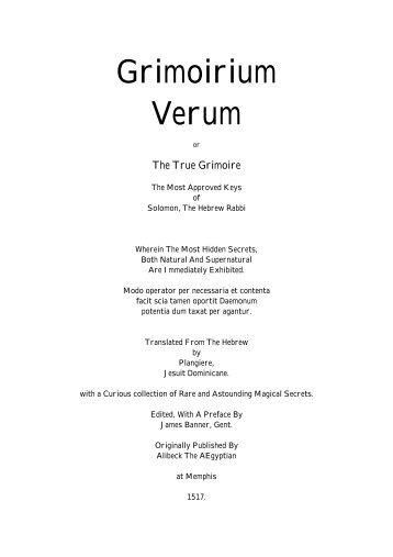 Grimoirium Verum