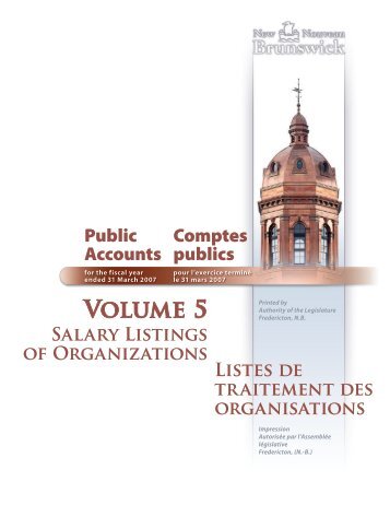 Public Accounts 2007 / Comptes Publics 2007 - Volume 5