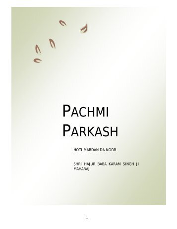 PACHMI PARKASH - Global Sikh Studies