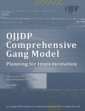 OJJDP Comprehensive Gang Model: Planning for Implementation