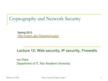 Cryptography and Network Security - Åbo Akademi