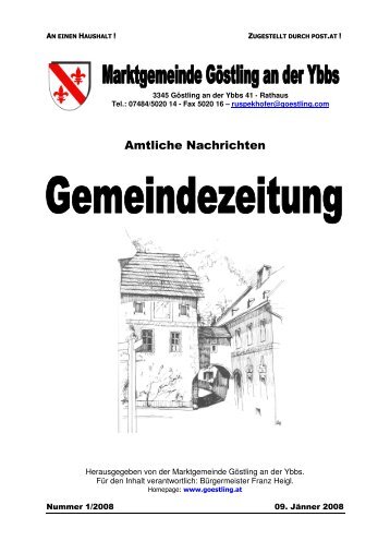 Amtliche Nachrichten - Göstling an der Ybbs