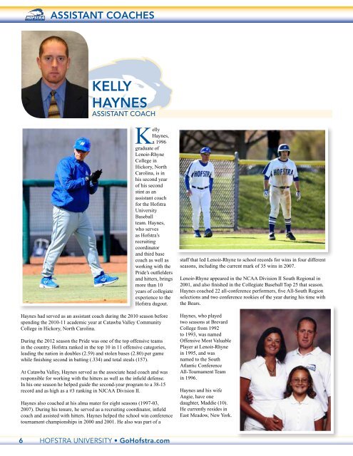 2013 baseball Media Guide - GoHofstra.com