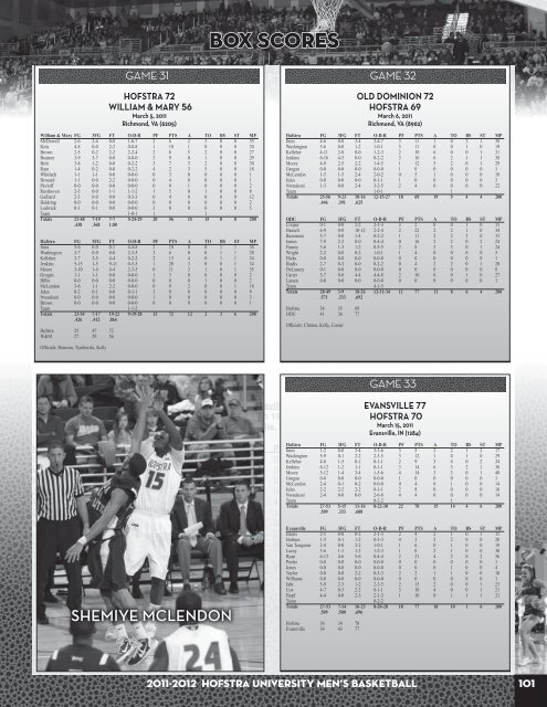 2011-12 Hofstra Men's Basketball Media Guide - GoHofstra.com