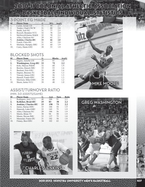 2011-12 Hofstra Men's Basketball Media Guide - GoHofstra.com