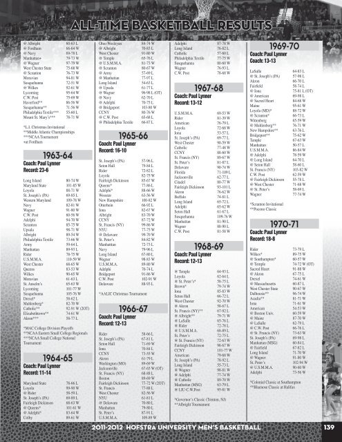 2011-12 Hofstra Men's Basketball Media Guide - GoHofstra.com