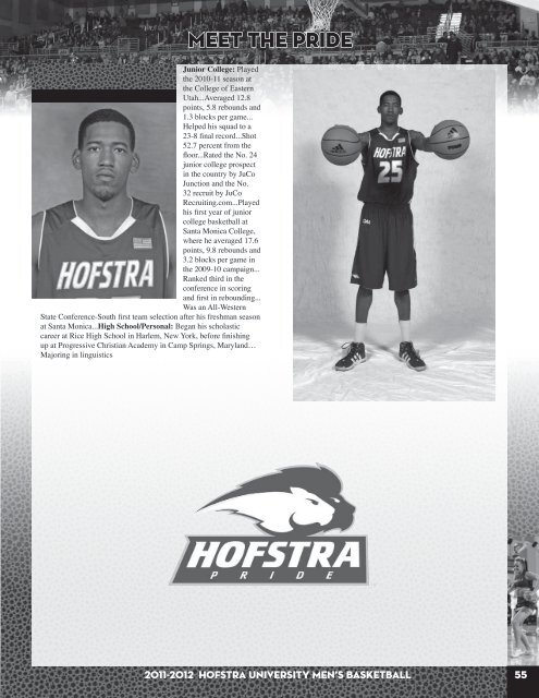 2011-12 Hofstra Men's Basketball Media Guide - GoHofstra.com