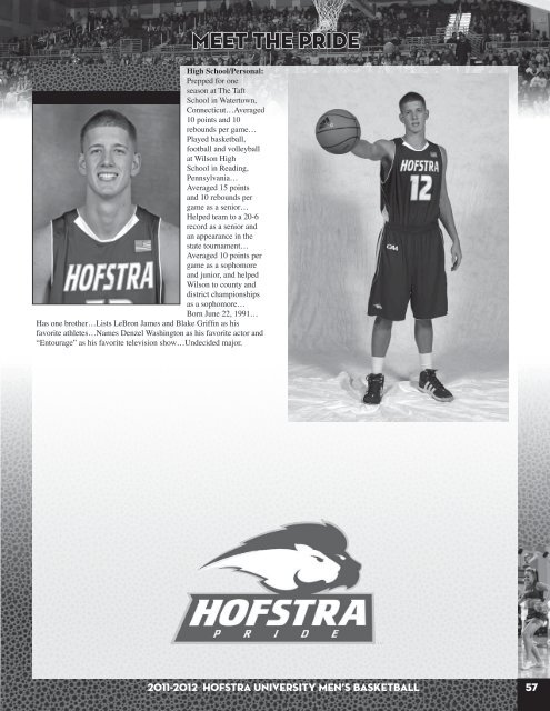 2011-12 Hofstra Men's Basketball Media Guide - GoHofstra.com