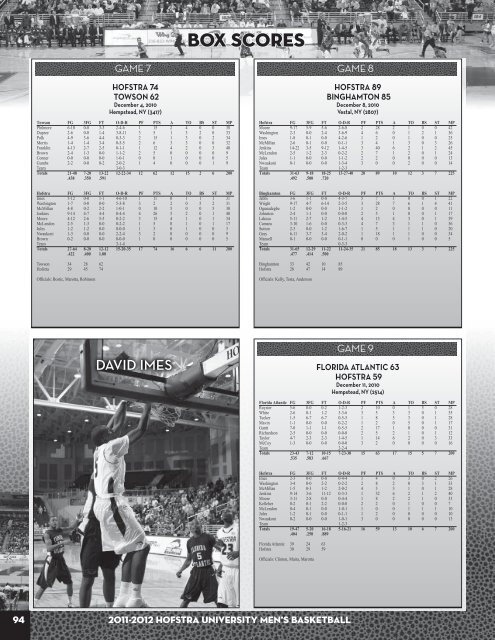 2011-12 Hofstra Men's Basketball Media Guide - GoHofstra.com