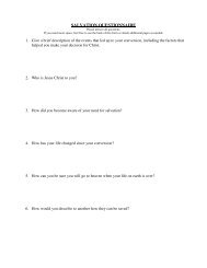 SALVATION QUESTIONNAIRE - Gold Country Baptist Church