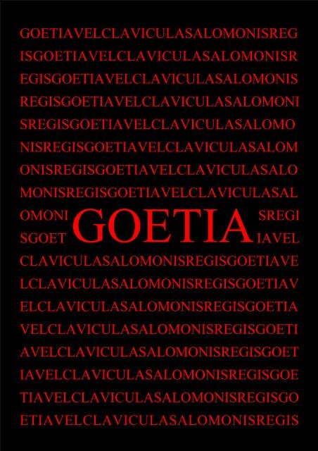 Goetia - Holy Order of the Golden Dawn Canada