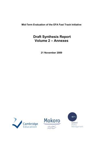 Draft Synthesis Report Volume 2 – Annexes - Global Partnership for ...