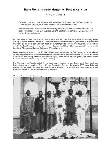Pionierjahre der deutschen Post in Kamerun - Golf Dornseif