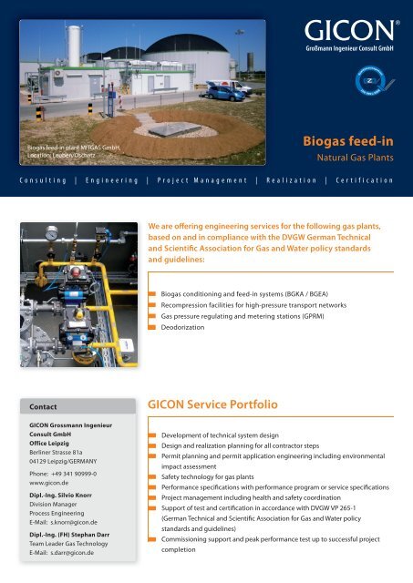 Biogas feed-in - GICON