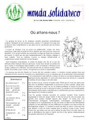 Où allons-nous ? - Solidarité Mondiale contre la Faim