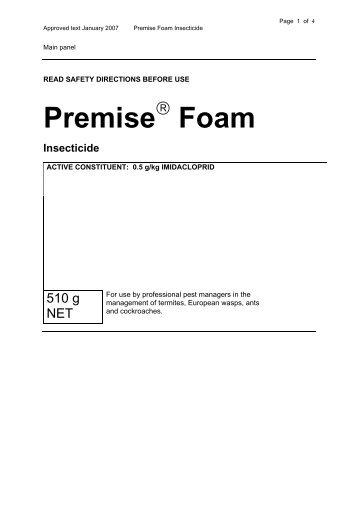 Premise Foam Label - Agserv
