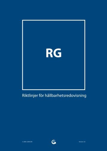 G3 Riktlinjer för hållbarhetsredovisning - Global Reporting Initiative