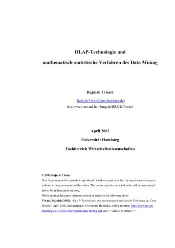 OLAP-Technologie und mathematisch ... - Global Innovation