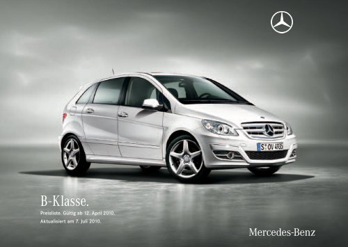 Preisliste Mercedes Benz B Klasse Limousine T245 Vom 07 07 2010