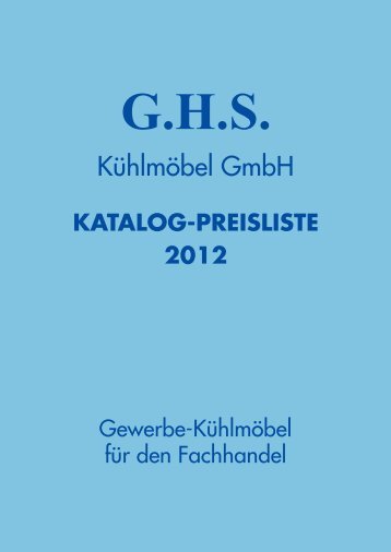 neue produkte - GHS Kühlmöbel GmbH