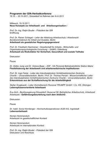 Programm der GfA-Herbstkonferenz - GfA Gesellschaft für ...