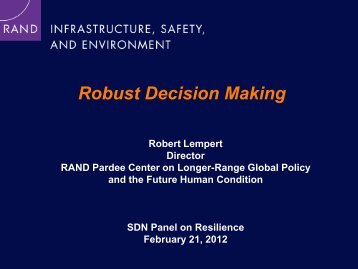 Robust Decision Making (RDM) - GFDRR