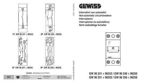 GW 96 241 ÷ 96243 / GW 96 246 ÷ 96250 GW 96 251 ... - Gewiss