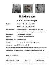 Fotokurs für Einsteiger11 - Gewerbe Uznach