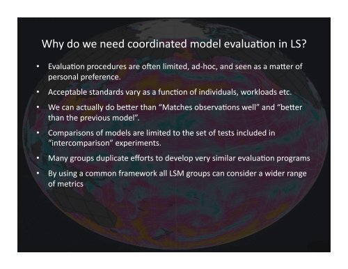 Protocol for the Analysis of Land Surface models (PALS) - GEWEX