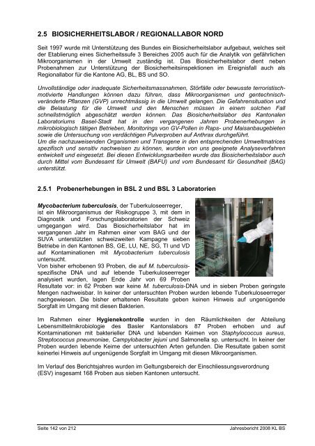 Bericht als PDF herunterladen - Kantonales Laboratorium