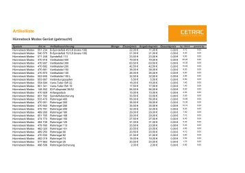 Hünnebeck Modex Gerüst Preisliste (PDF) - Geruest