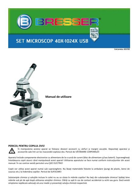 SET MICROSCOP 40x-1024x USB Bresser - German Electronics