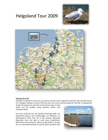 06.07.2009 Michaels Rollertour nach Helgoland. - von Monika und ...